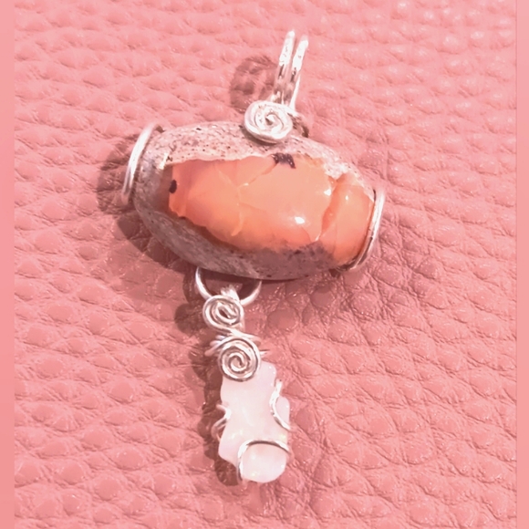 Mexican Cantera And Australian Opal Pendant Sterling Silver Eye - Picture 11 of 16